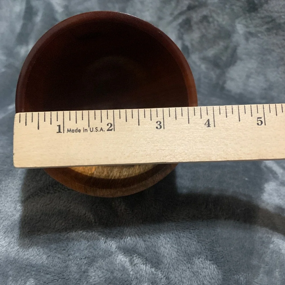 Roatan Decorative Bowl Hand Painted Crazy Owl Brown Wood Folk Art EUC